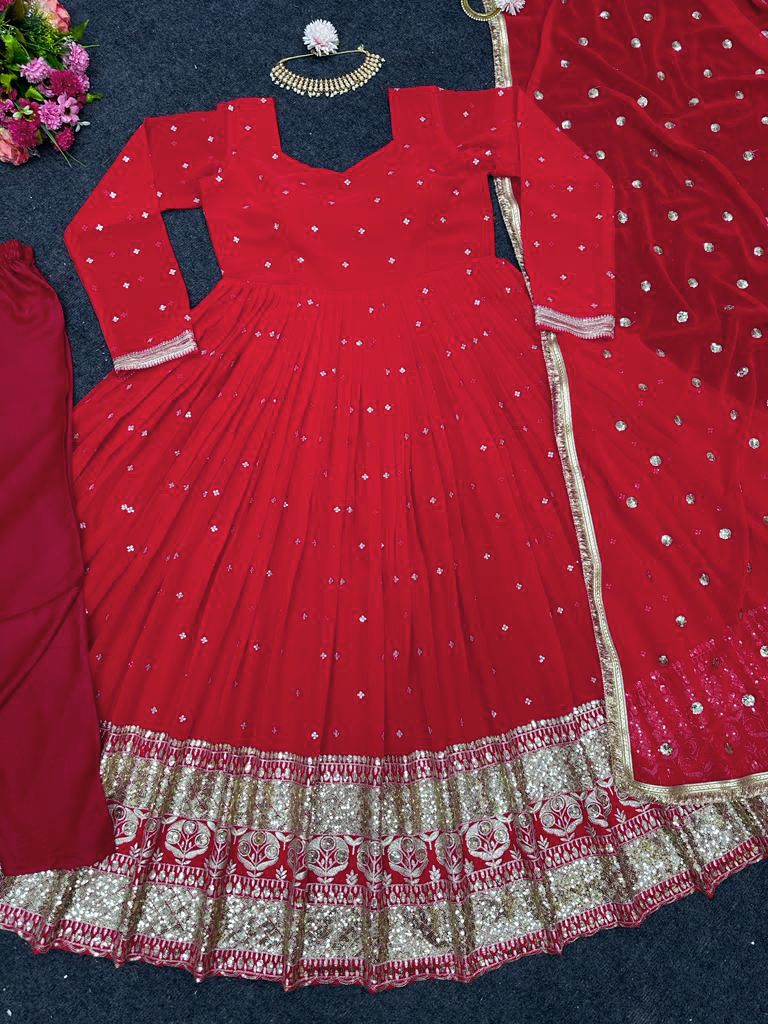 RED COLOUR BEAUTIFUL GOWN