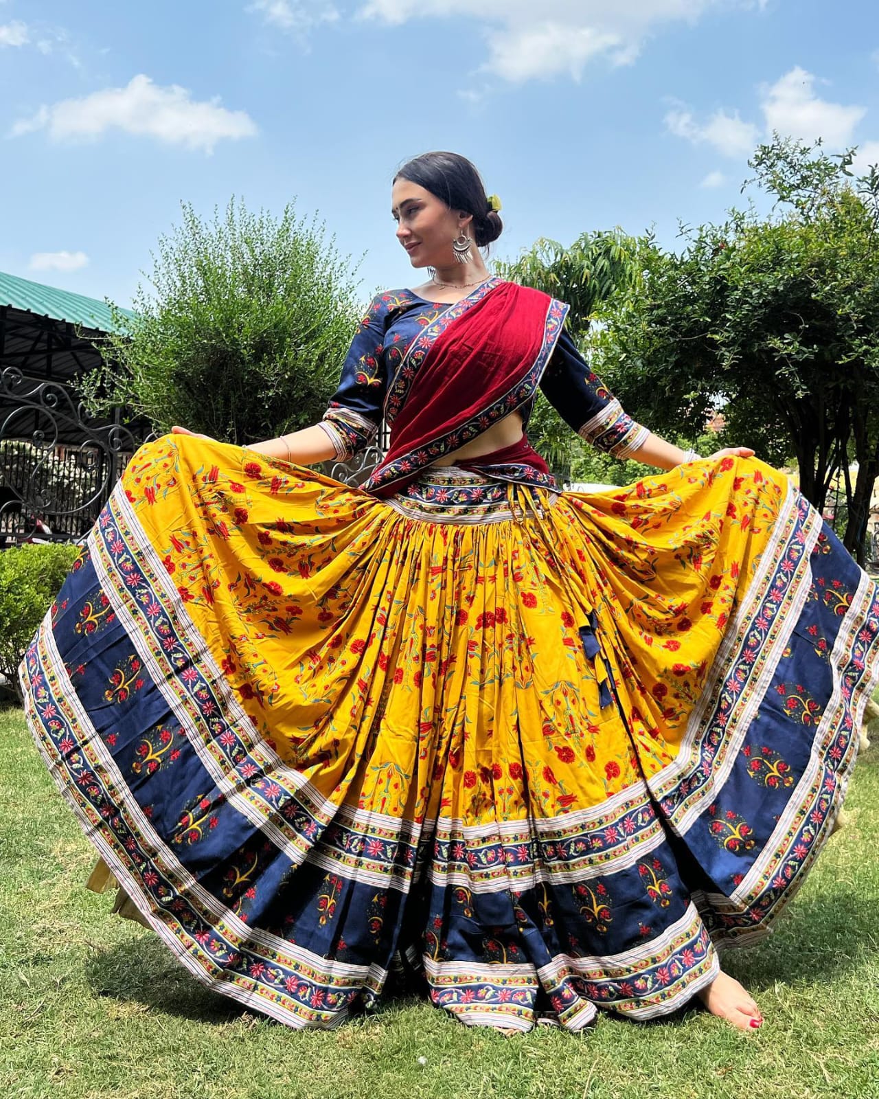 New Lounching Digital Print Muslin Cotton Lehenga Choli