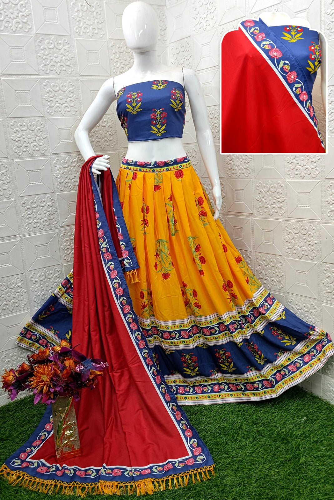 New Lounching Digital Print Muslin Cotton Lehenga Choli