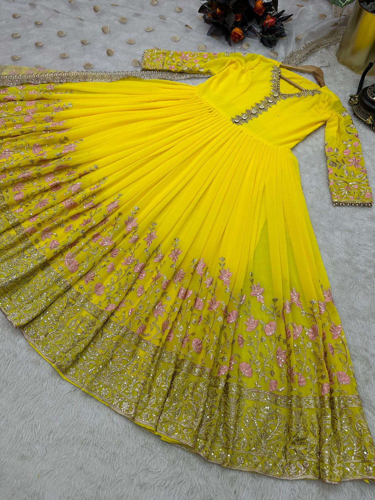 New Designer Party Gown & Dupatta Set