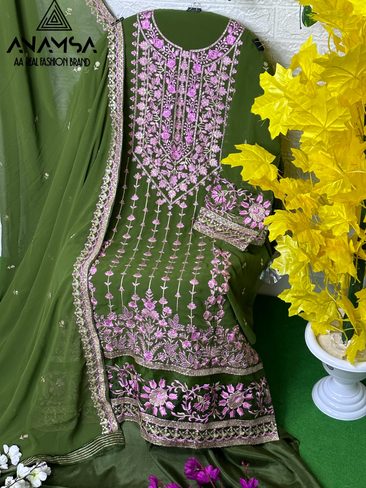 Heavy Pure Georgette With Self Embroidered Very Beautiful Design And Sequence Work