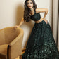 green colour sequnce  lehenga choli