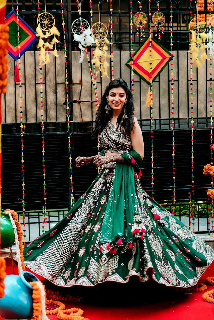 Green Colour Embroidered Attractive Party Wear Silk Lehenga choli has a Regular-fit and is Made From High-Grade Fabrics And Yarn.