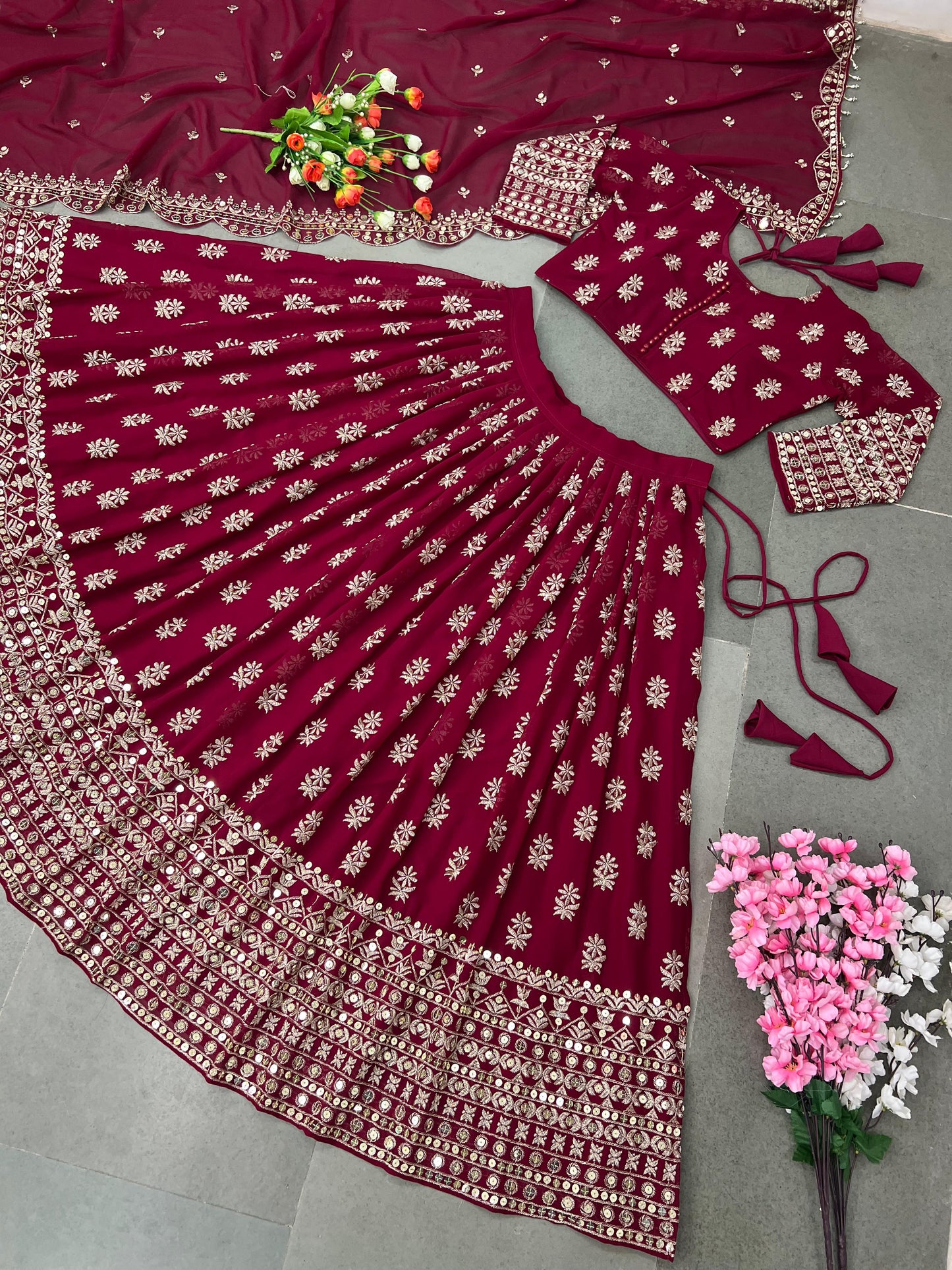 Lehenga Choli With Full Heavy Embroidery Sequence Work