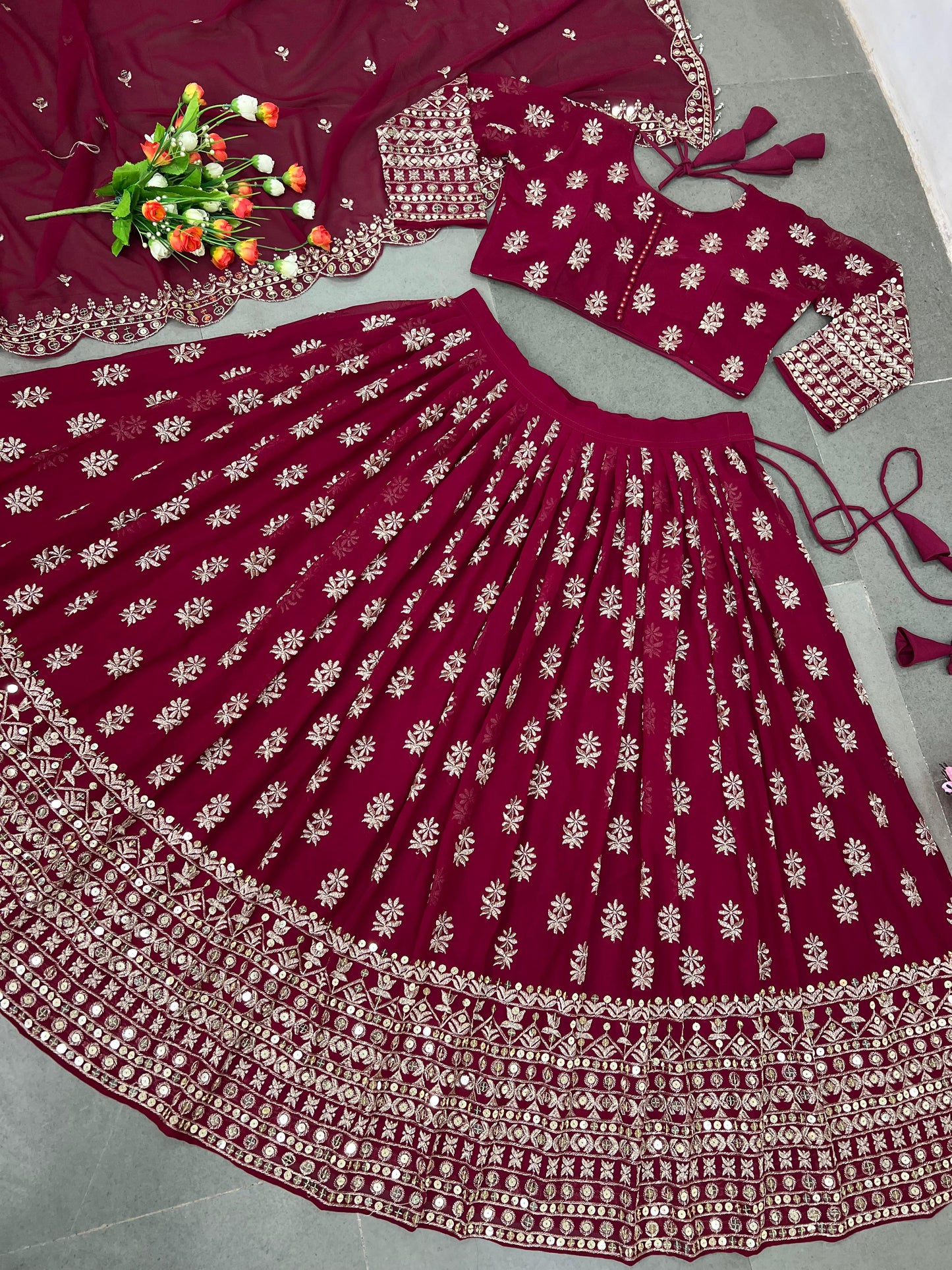 Lehenga Choli With Full Heavy Embroidery Sequence Work