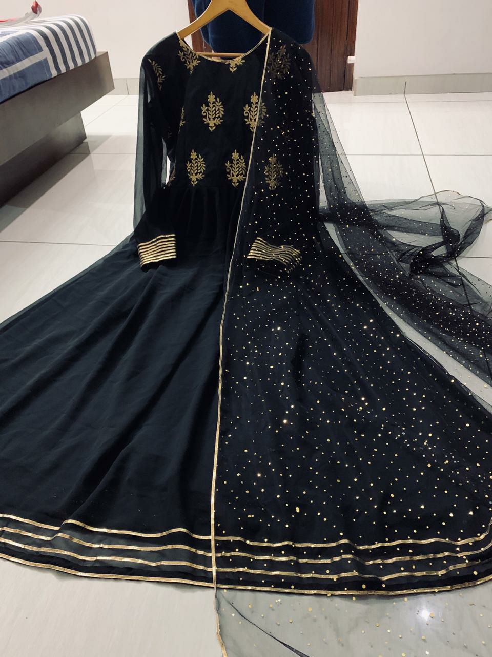 Tapeta + Georget Anarkali with embroidery work Suit