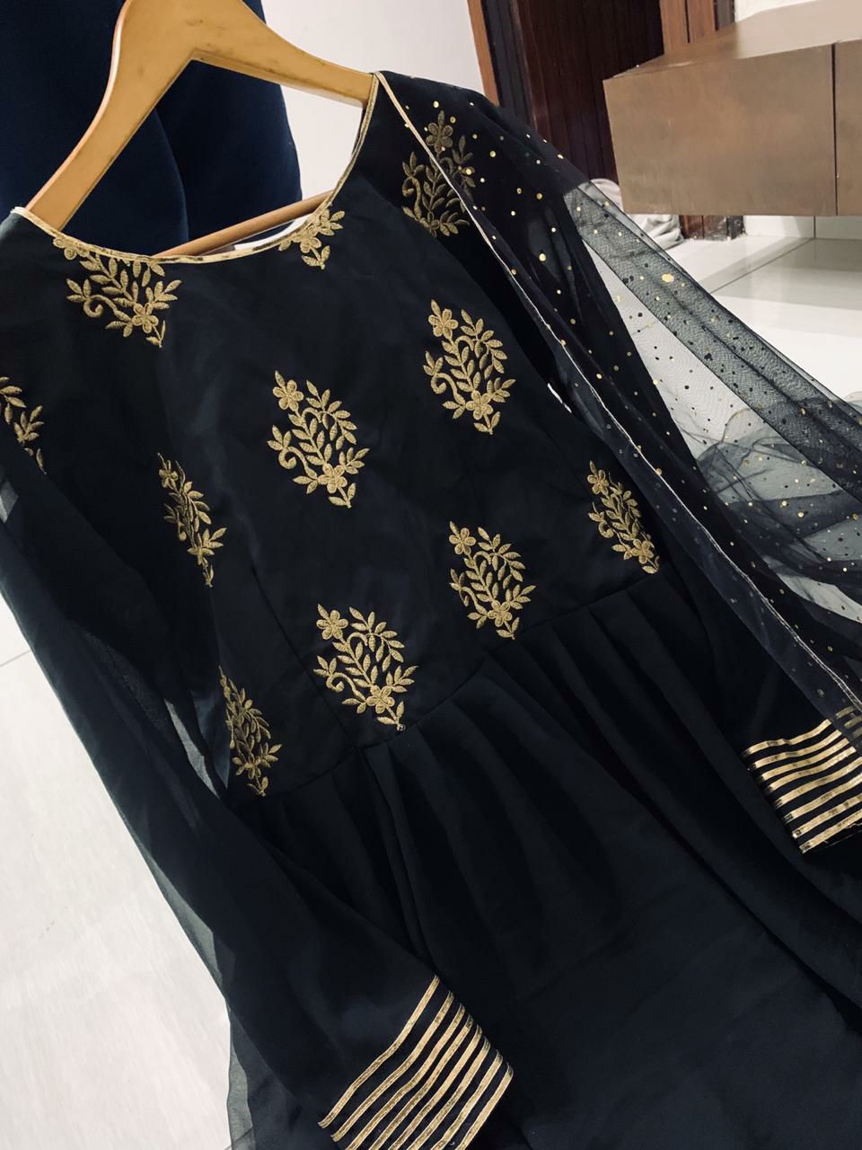 Tapeta + Georget Anarkali with embroidery work Suit