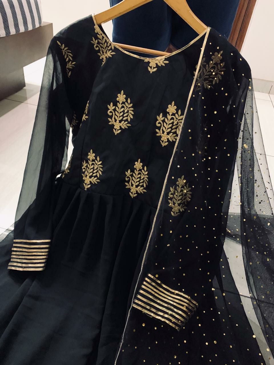 Tapeta + Georget Anarkali with embroidery work Suit