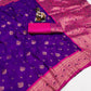 BANARASI SOFT SILK Contrast Jequard Border Saree