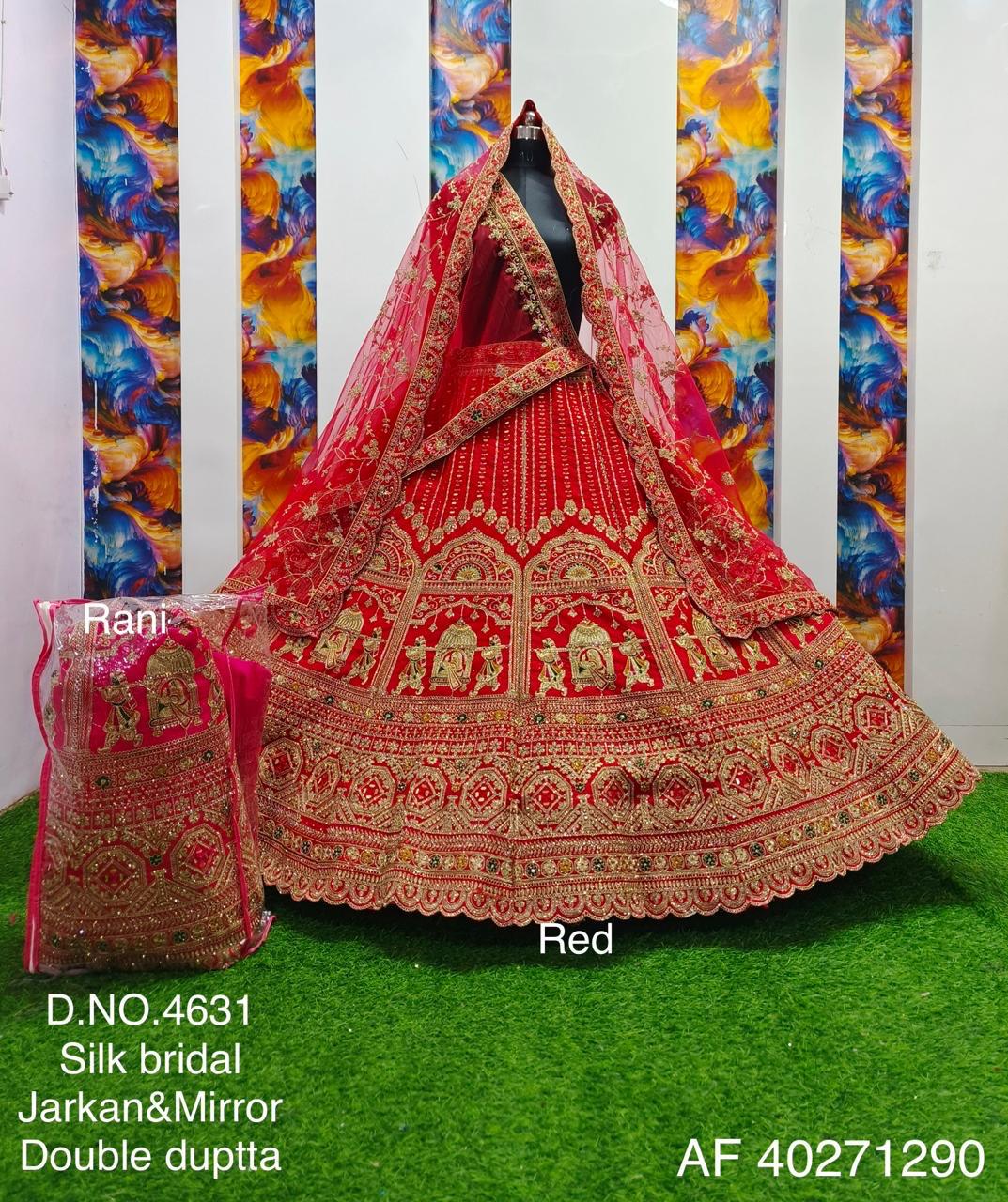 Royal Red Silk Bridal Lehenga With Heavy Diamond Work Choli