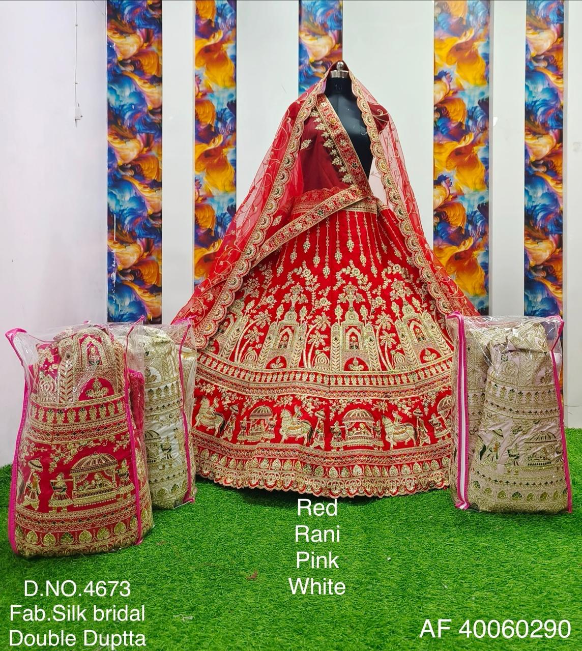 Premium Silk Bridal Lehenga With Heavy Diamond Work Choli