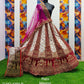 Royal Rani Marron Silk Velvet Lehenga