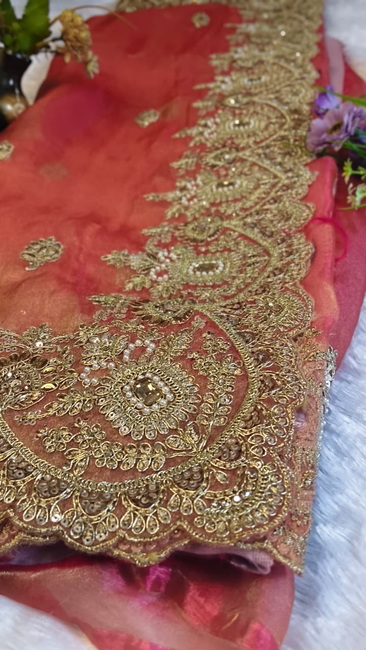 Suche jemanden für einen schönen Sari in der gleichen Farbe