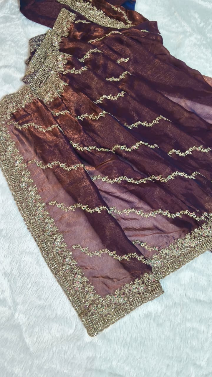 Suche jemanden für einen schönen Sari in der gleichen Farbe