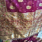 Royal Pure Silk Saree with C-Pallu Heavy Mirror & Moti Work