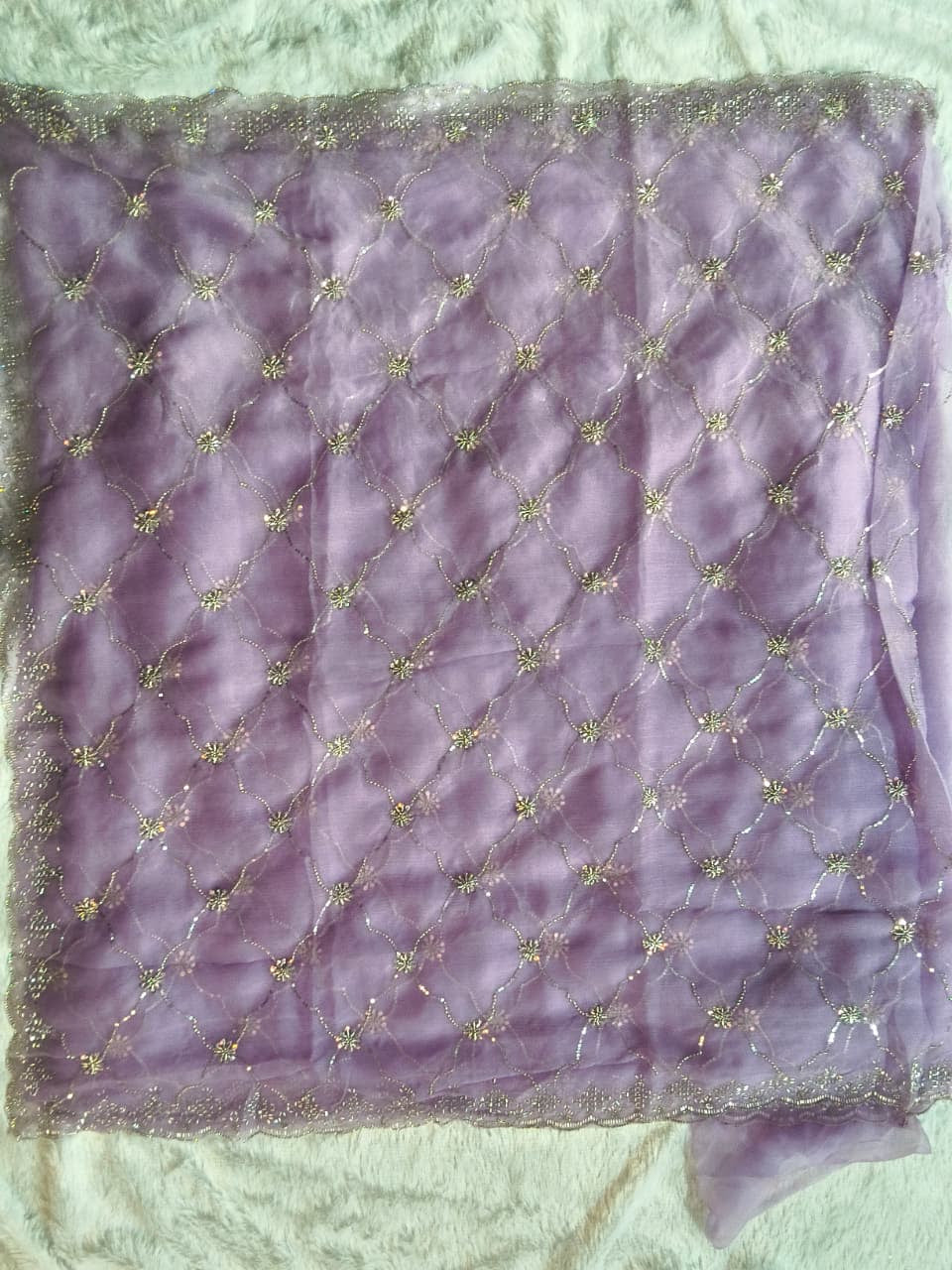 Luxury Designer GMY Silk Heavy Beads Saree