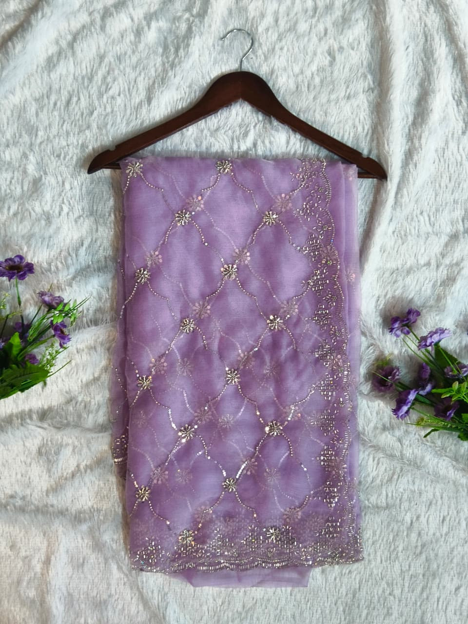 Luxury Designer GMY Silk Heavy Beads Saree