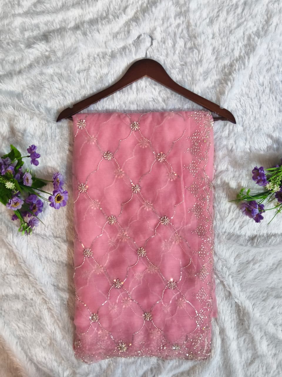 Luxury Designer GMY Silk Heavy Beads Saree