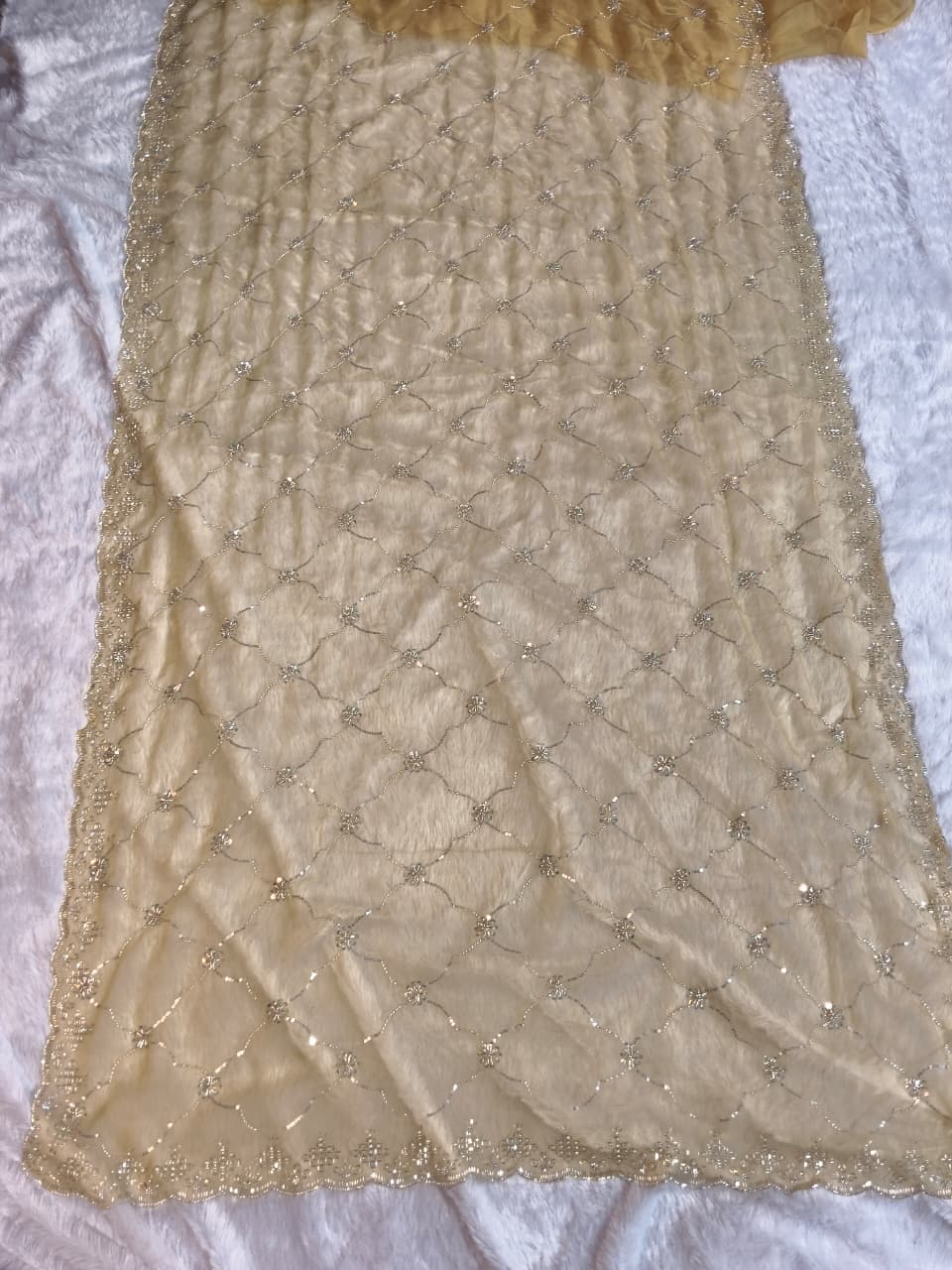 Luxury Designer GMY Silk Heavy Beads Saree