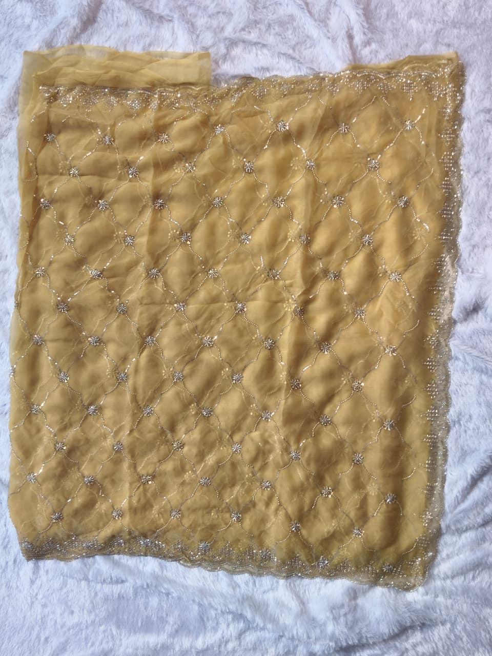 Luxury Designer GMY Silk Heavy Beads Saree