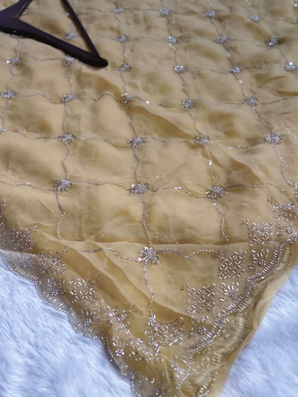 Luxury Designer GMY Silk Heavy Beads Saree