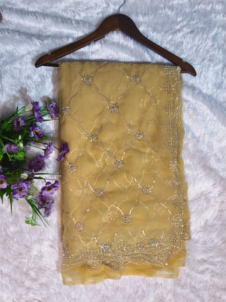 Luxury Designer GMY Silk Heavy Beads Saree