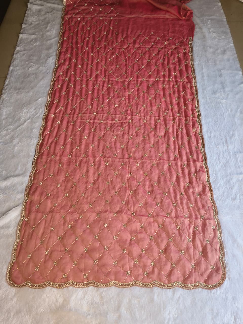 Premium GMY Silk Beads Work Saree