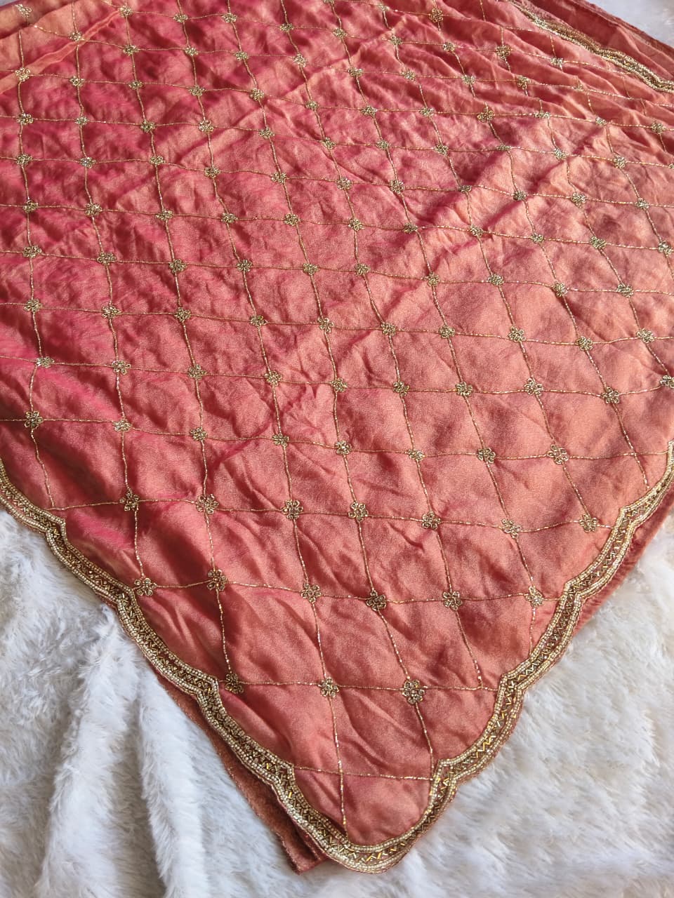 Premium GMY Silk Beads Work Saree