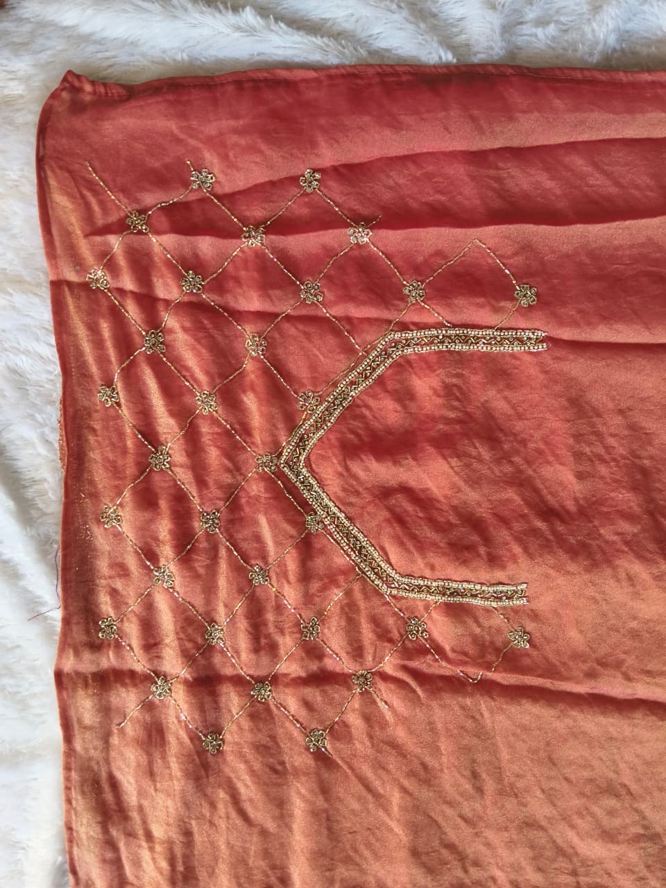 Premium GMY Silk Beads Work Saree