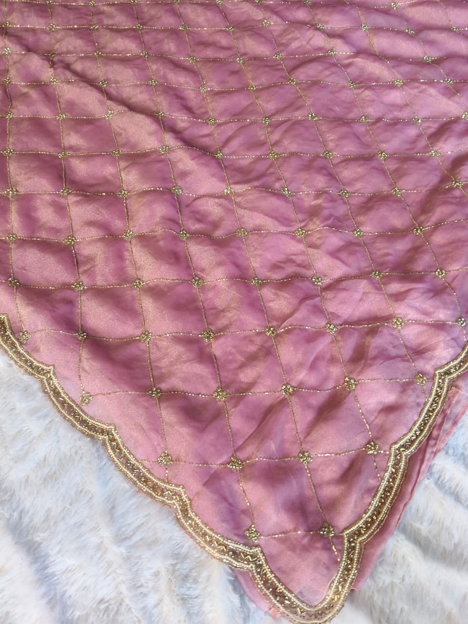 Premium GMY Silk Beads Work Saree