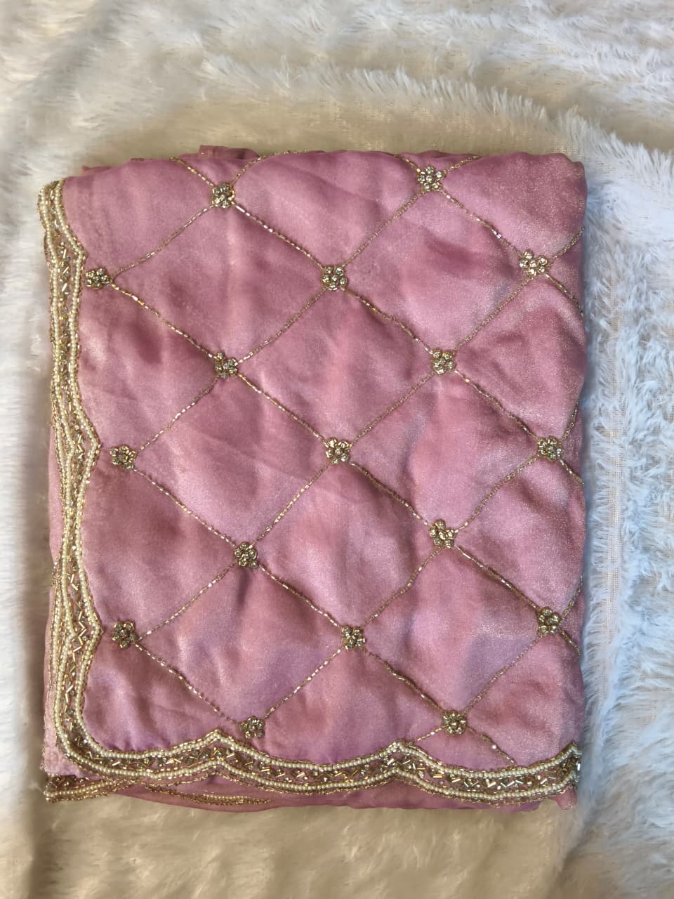 Premium GMY Silk Beads Work Saree