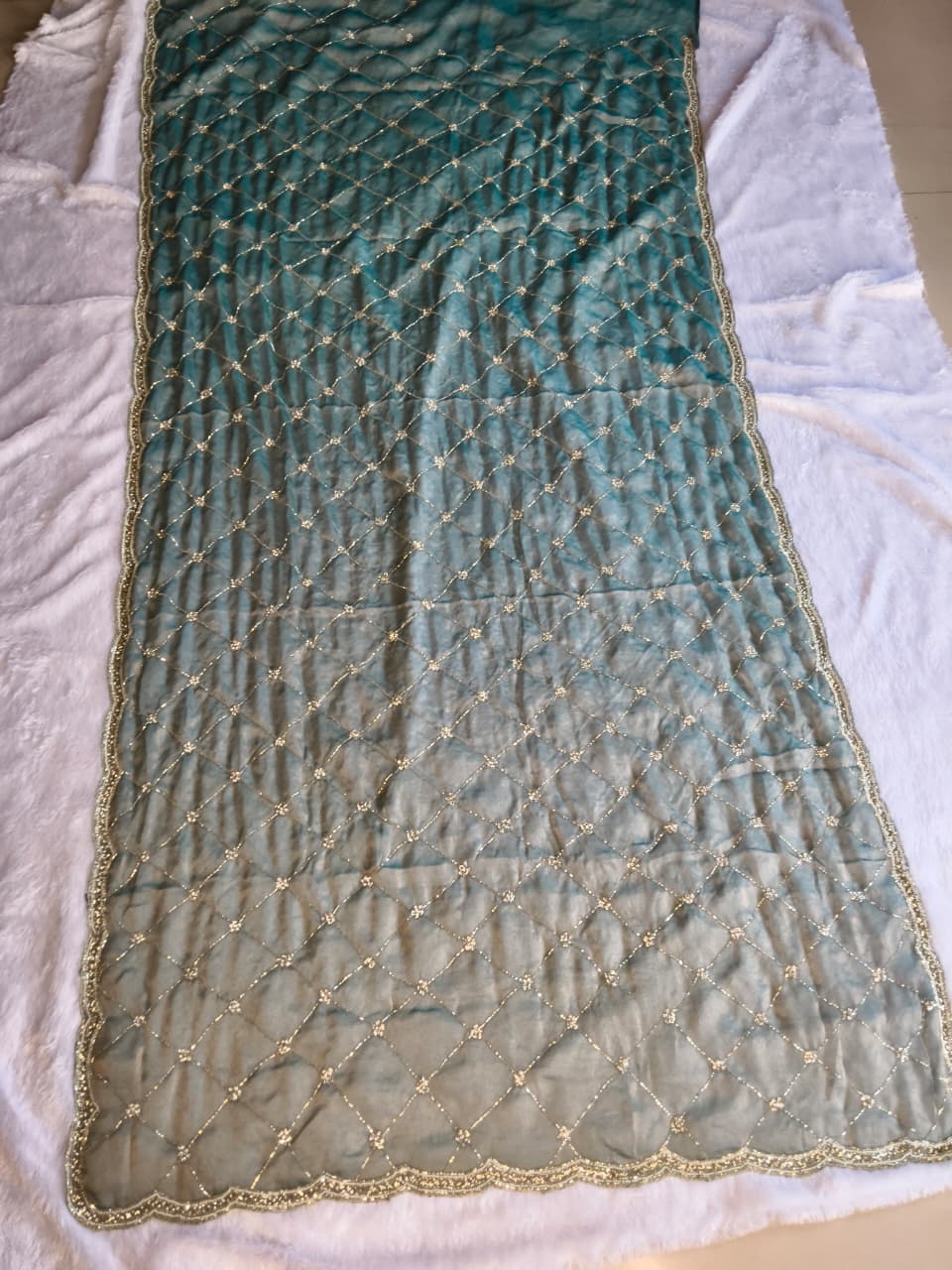 Premium GMY Silk Beads Work Saree