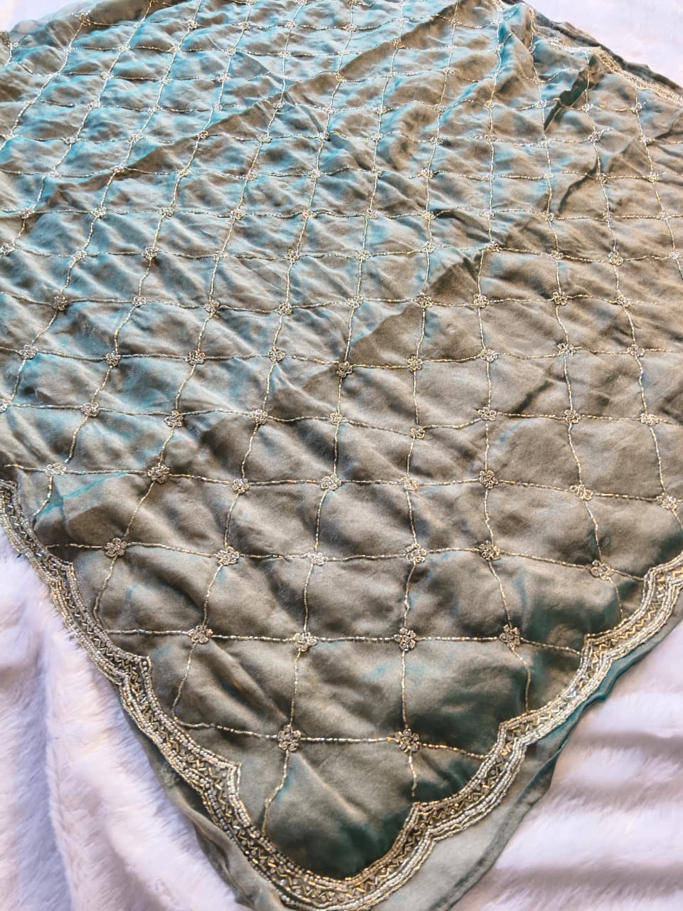 Premium GMY Silk Beads Work Saree