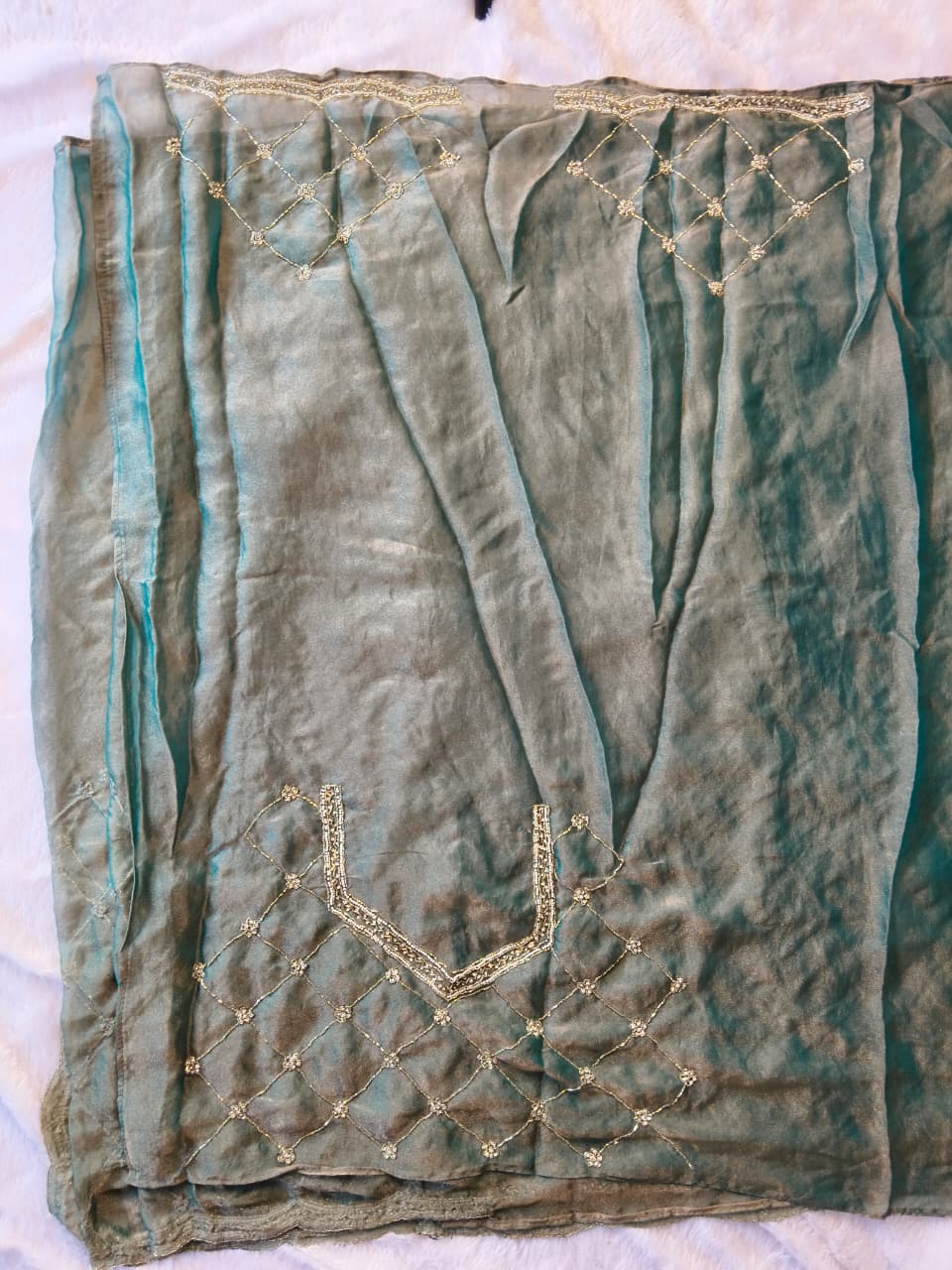 Premium GMY Silk Beads Work Saree