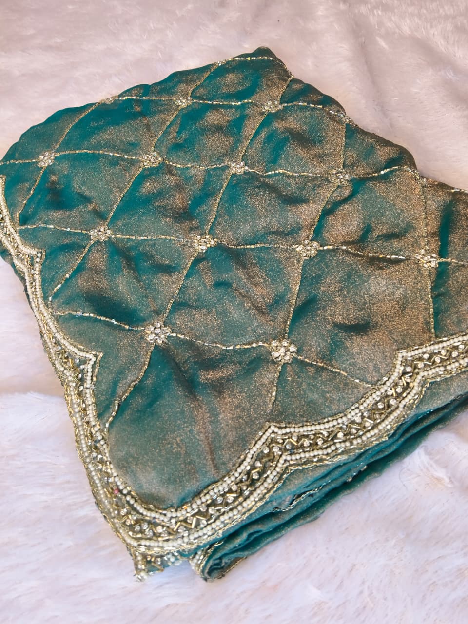 Premium GMY Silk Beads Work Saree