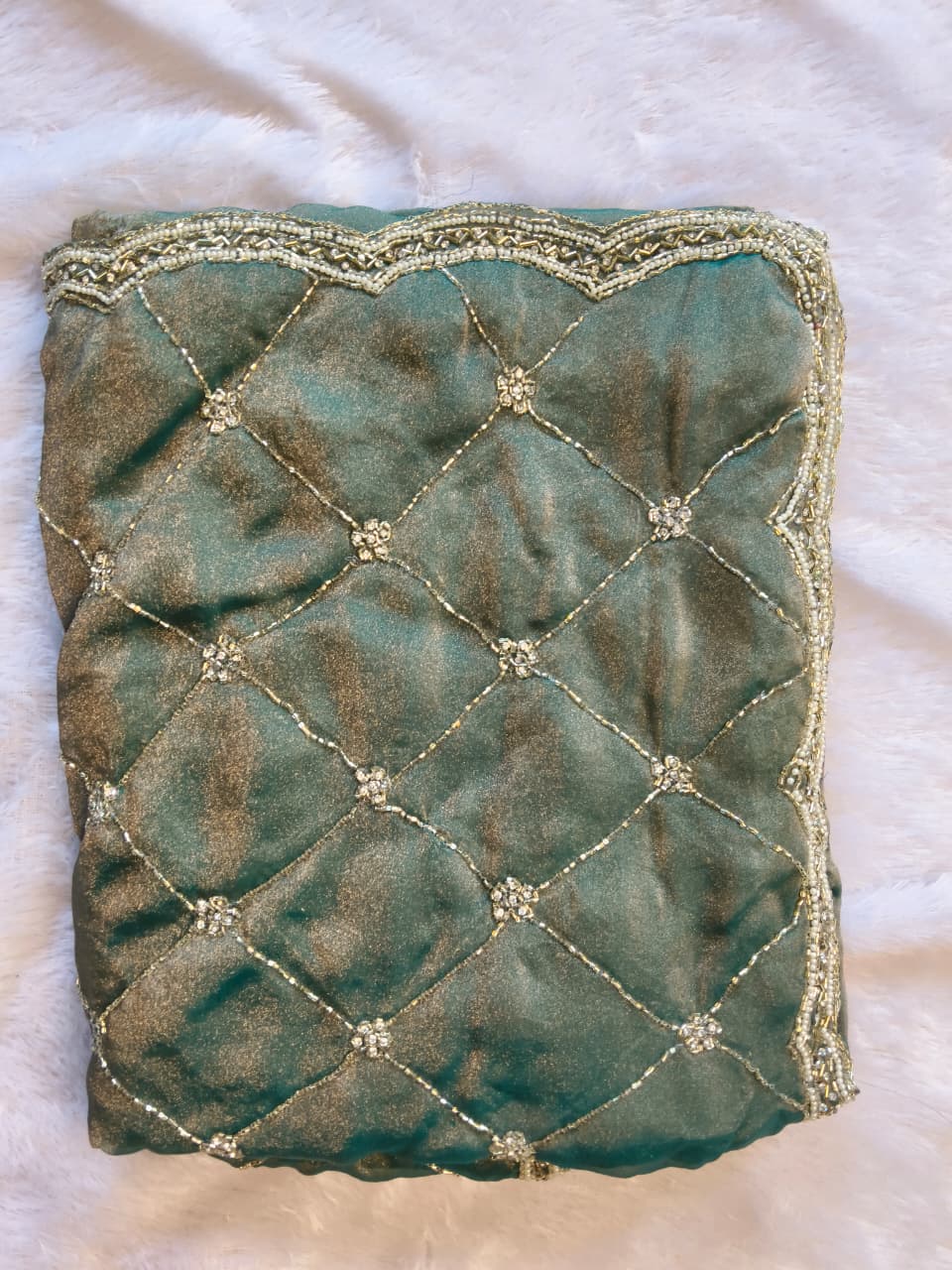 Premium GMY Silk Beads Work Saree