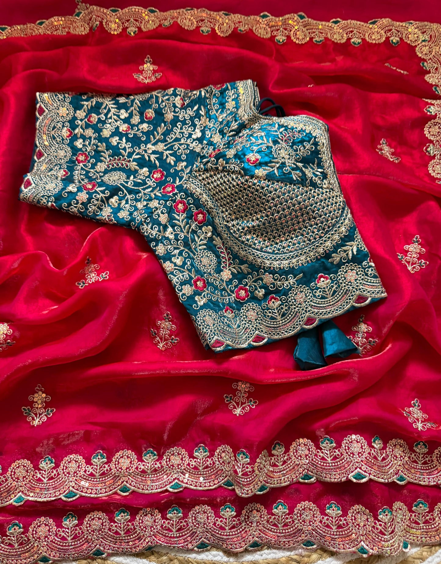 Premium Space Silk Saree with beautiful multi sequence