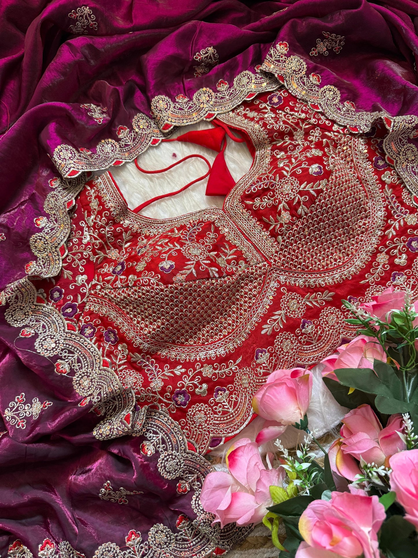 Premium Space Silk Saree with beautiful multi sequence