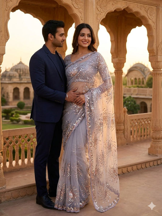 Premium butterfly soft net Saree