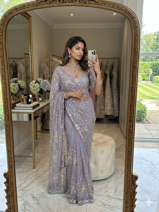 Premium butterfly soft net Saree