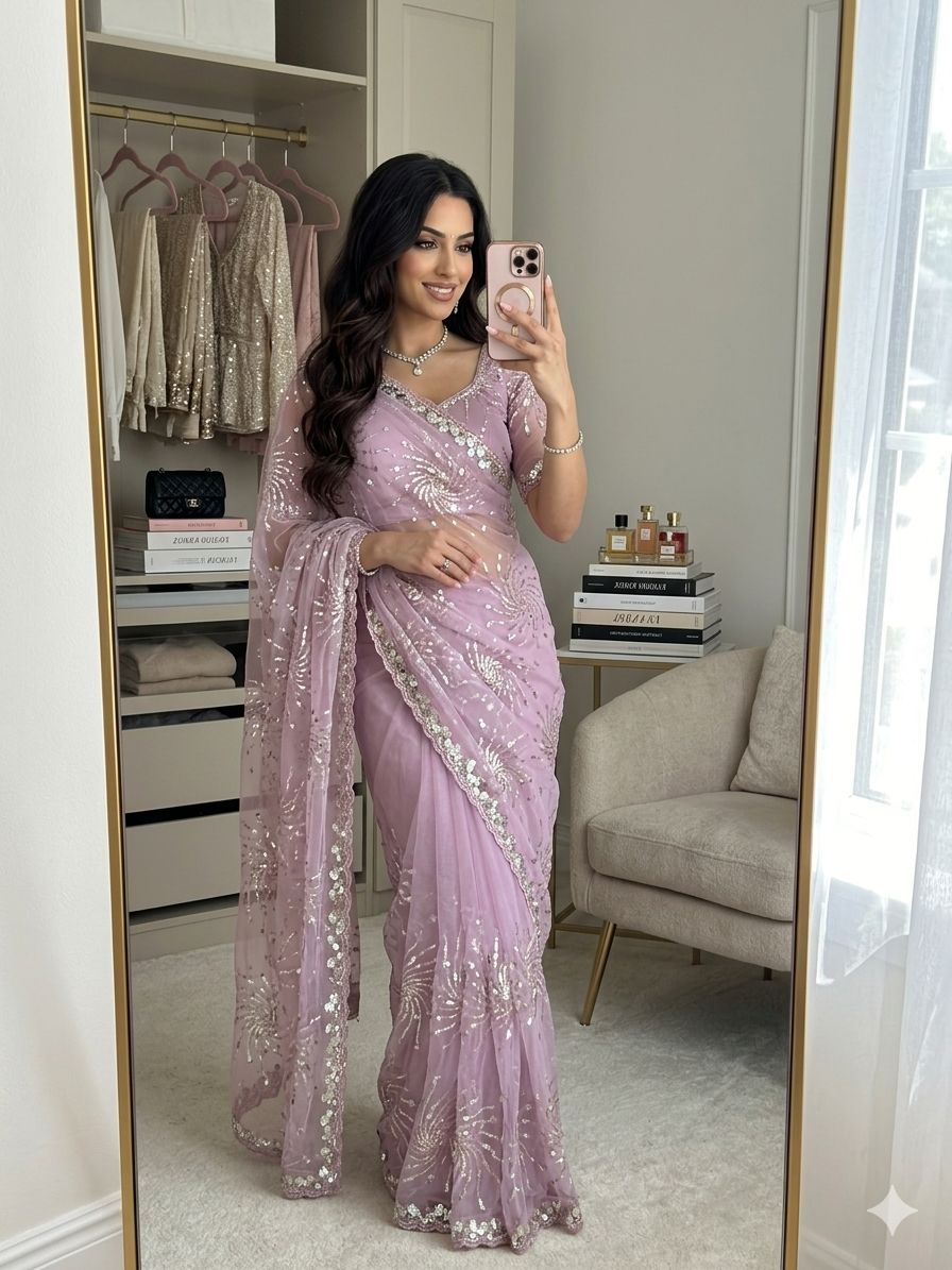Premium butterfly soft net Saree