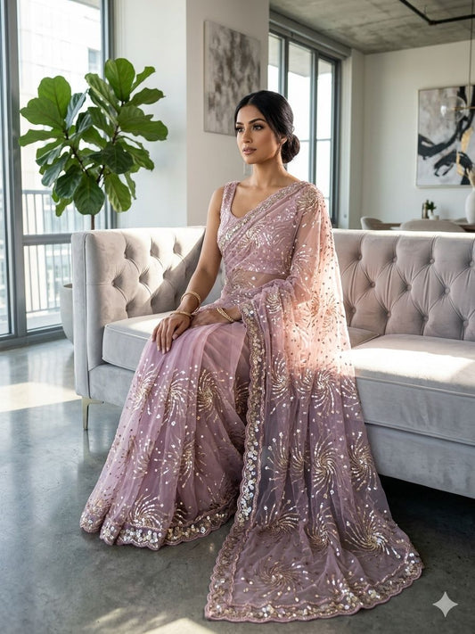 Premium butterfly soft net Saree