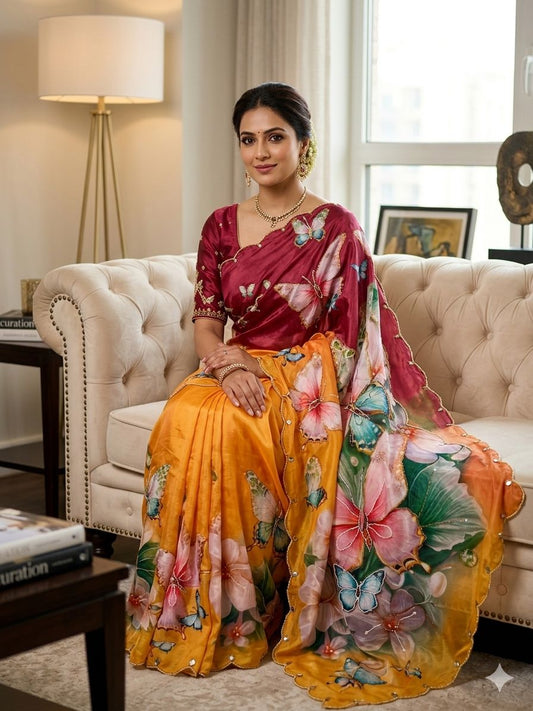 Pure Rasmalai Silk Saree