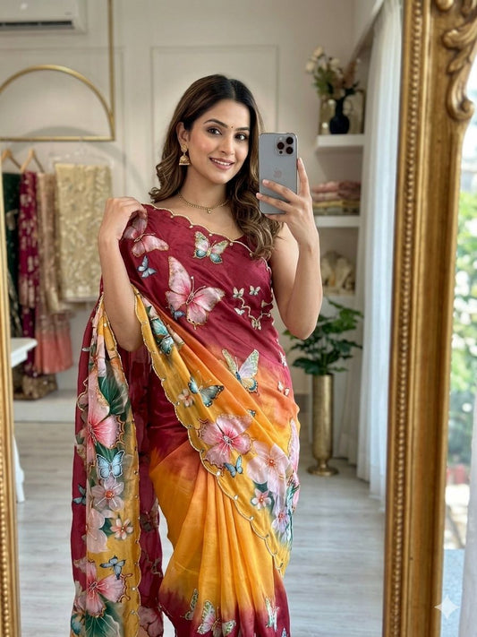 Pure Rasmalai Silk Saree