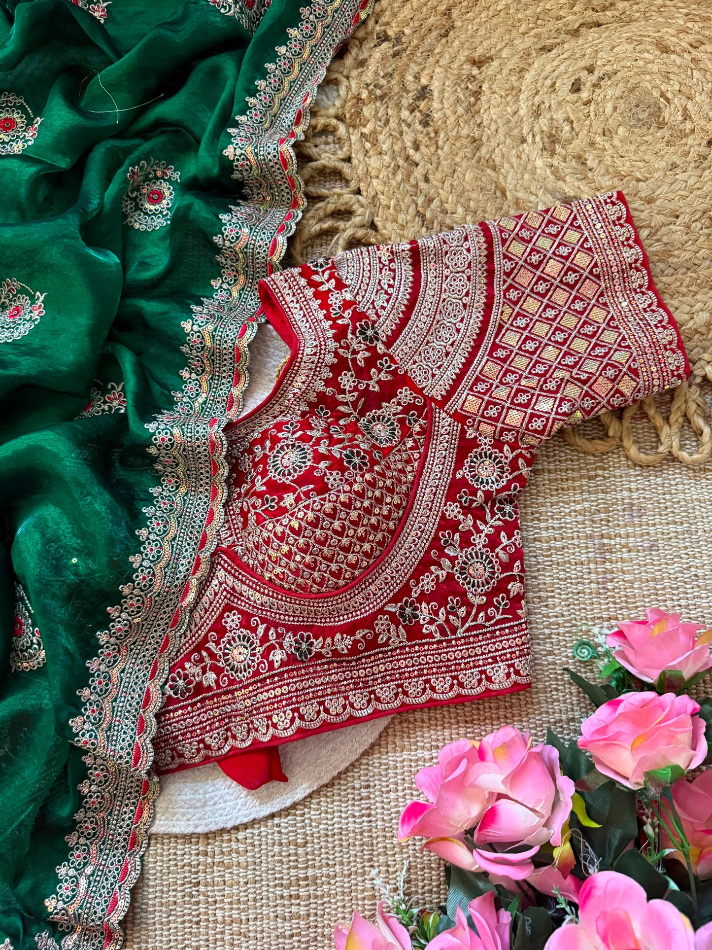 Premium Space Silk Saree with beautiful multi sequence & thread saree