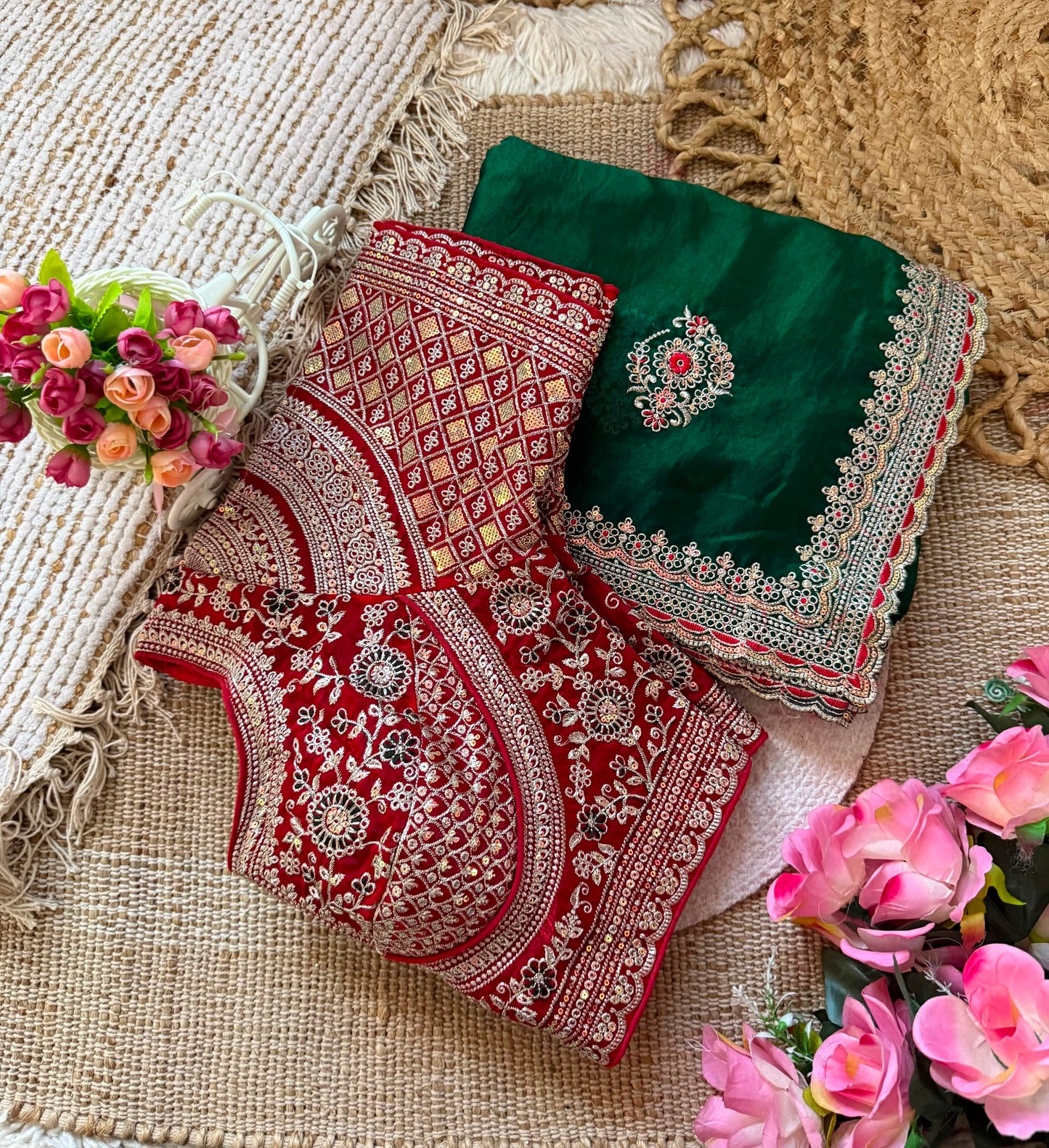 Premium Space Silk Saree with beautiful multi sequence & thread saree
