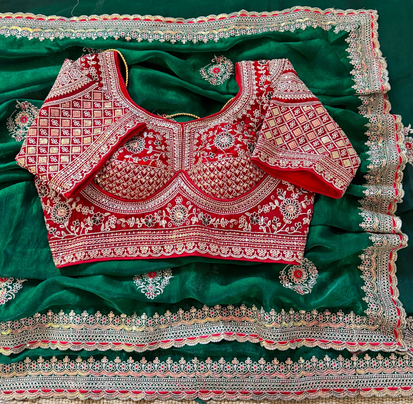 Premium Space Silk Saree with beautiful multi sequence & thread saree