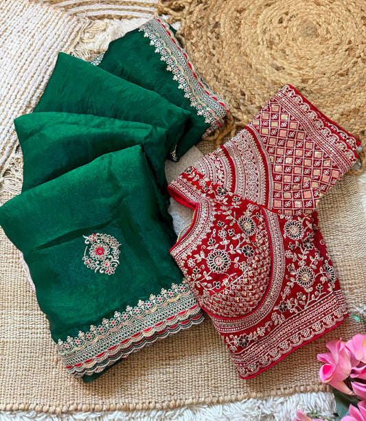 Premium Space Silk Saree with beautiful multi sequence & thread saree