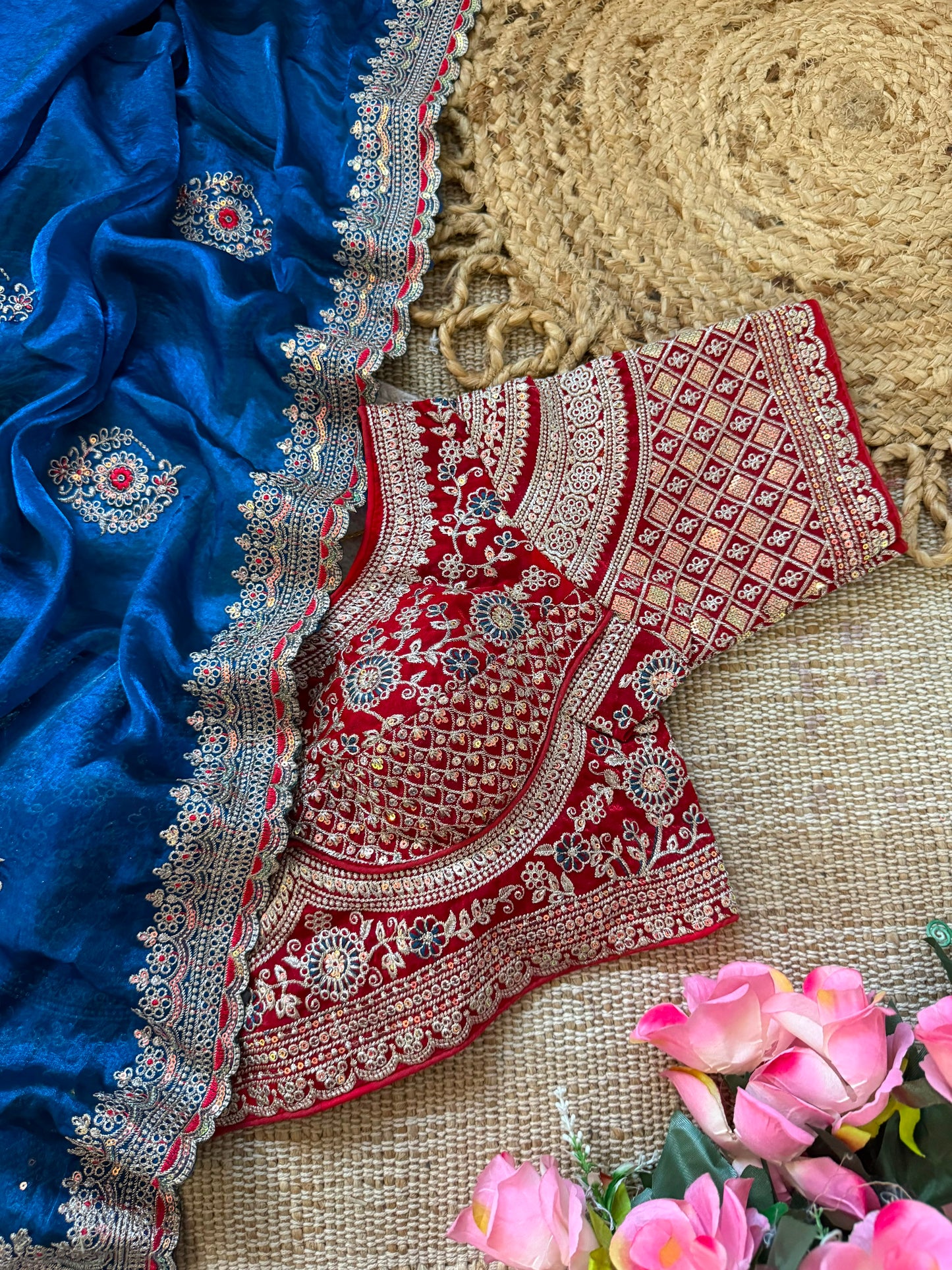Premium Space Silk Saree with beautiful multi sequence & thread saree