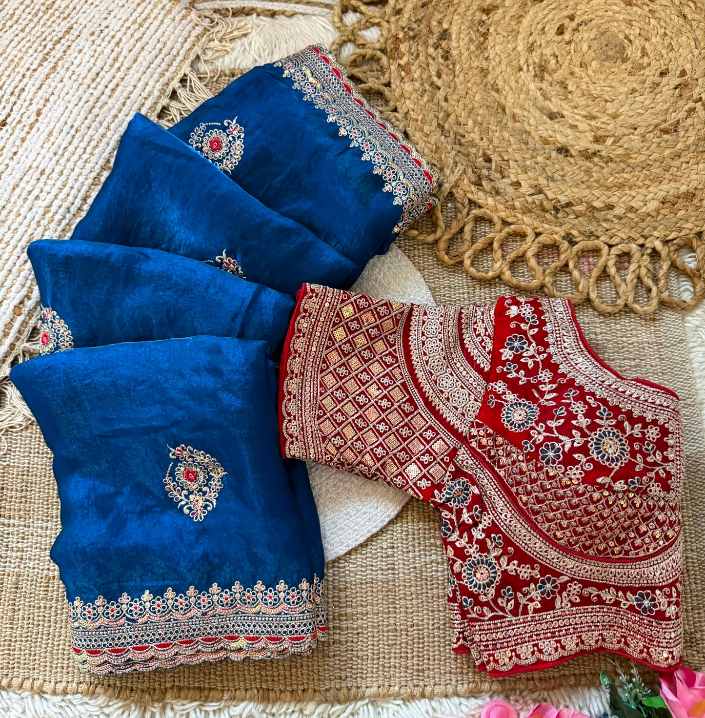 Premium Space Silk Saree with beautiful multi sequence & thread saree
